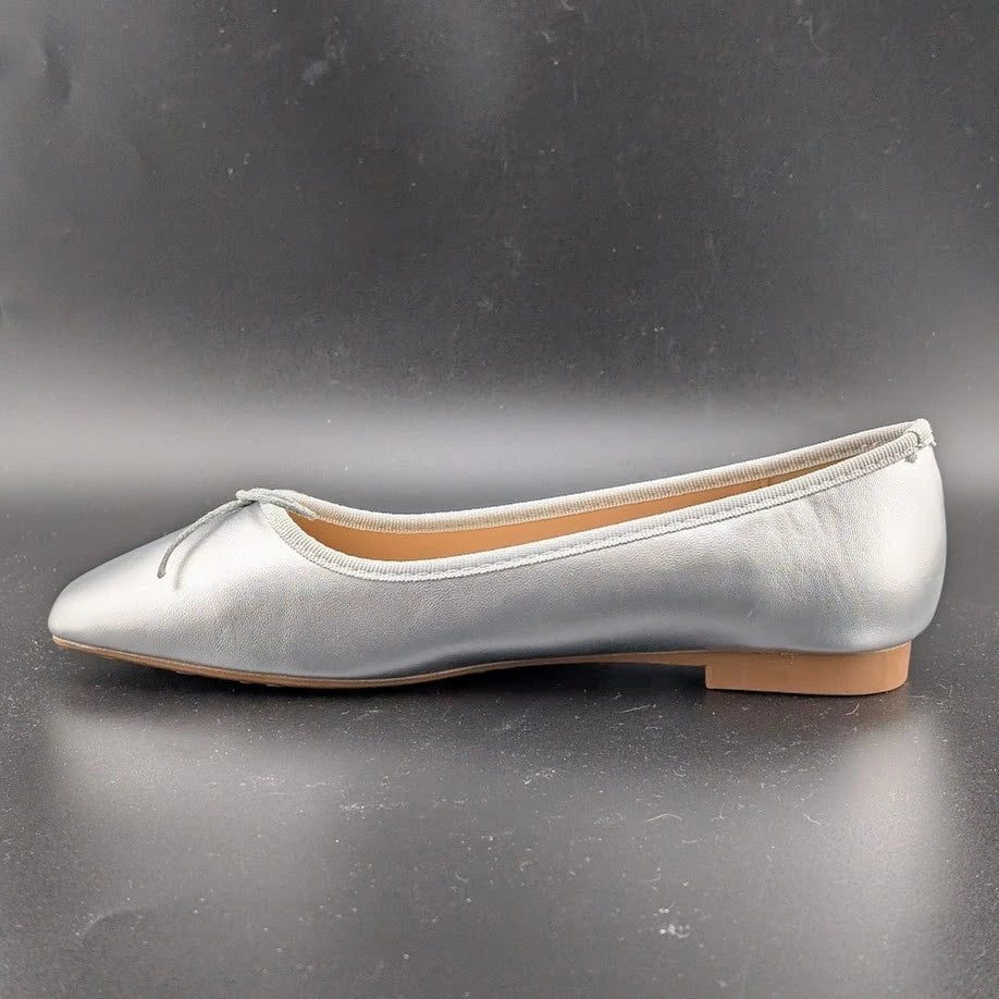 C.Paravano Womens Ballet Flats Slip-On Silver Metallic Size EU 37.5 (Fits US 7M) C.Paravano