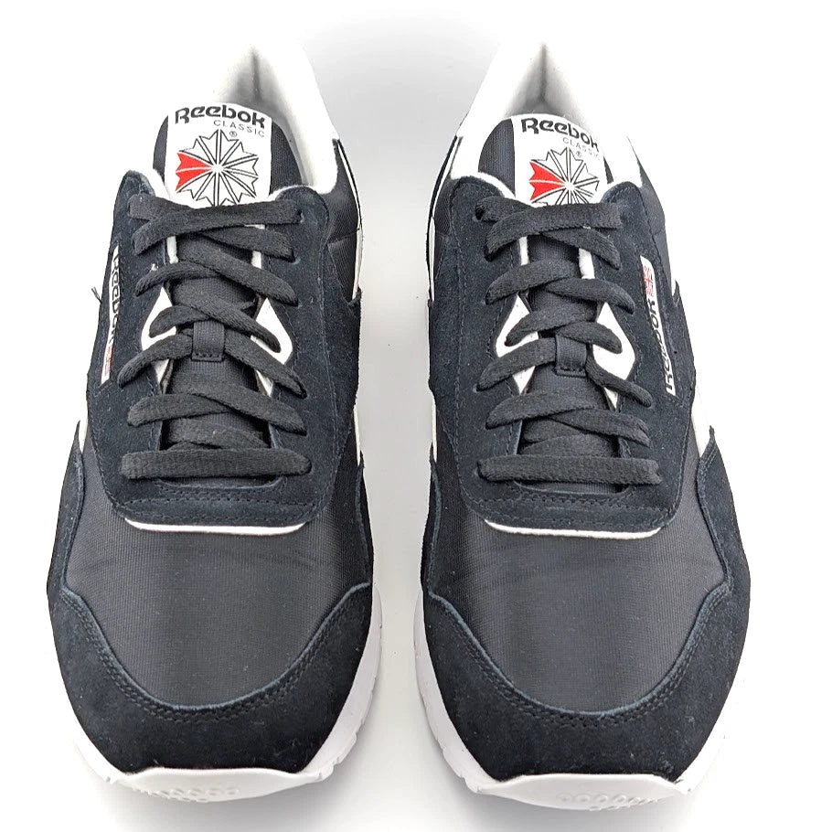 Reebok Mens Size 12 Classic Nylon Black/White Running Shoe FV1592 Reebok