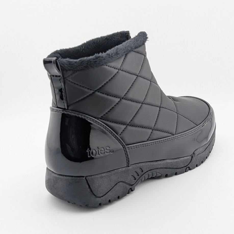 Totes Superior Womens Winter Boots Black or Taupe Waterproof Faux Fur Lined Snow SoleComfort.shoes