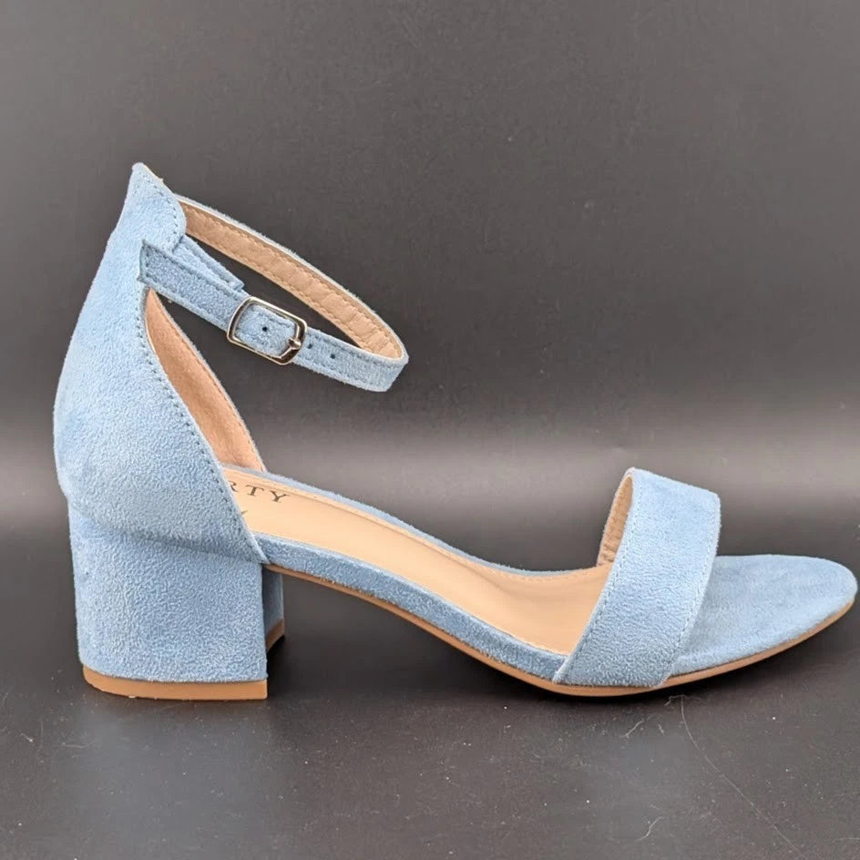 Party Womens Size 5.5 Vianna Light Blue Suede 2" Mid-Heels Wedding Pageant Dance SoleComfort.shoes