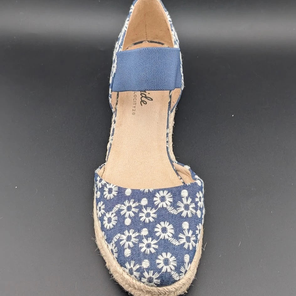 LifeStride Kaylee Espadrille Wedge Sandal Daisy Denim SoleComfort.shoes