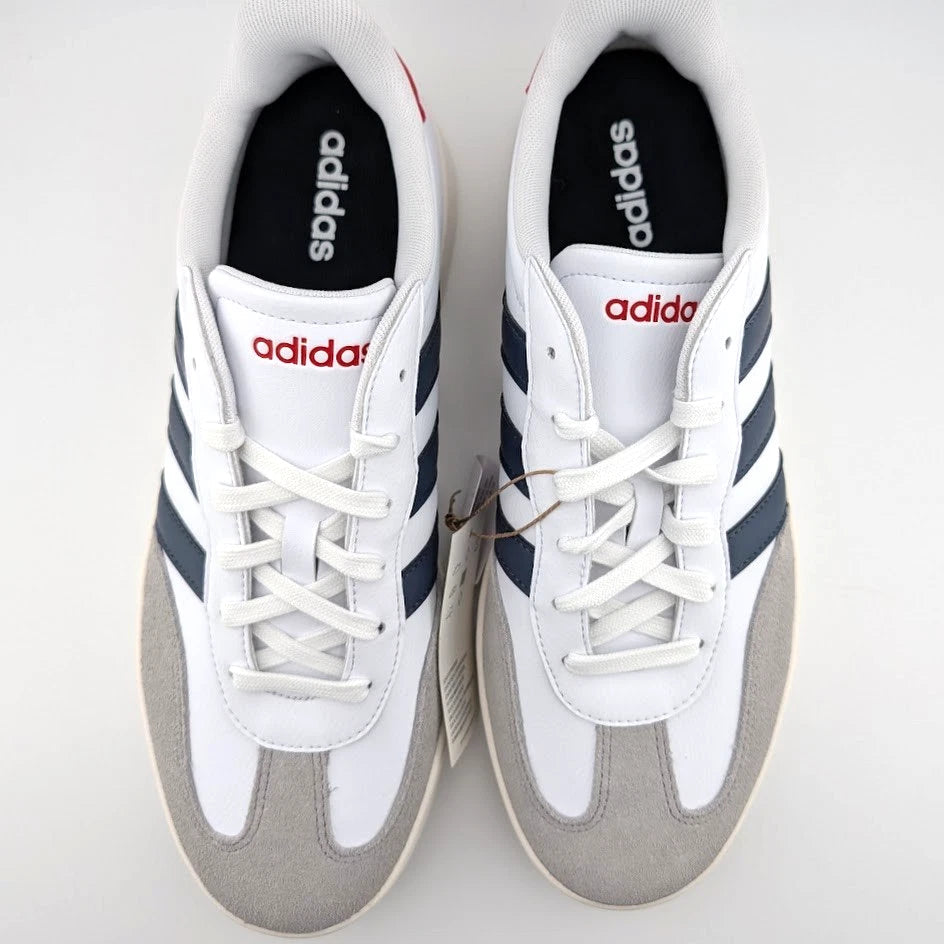 Men's adidas Barreda Size 10.5 - White Shadow Navy Scarlet SoleComfort.shoes