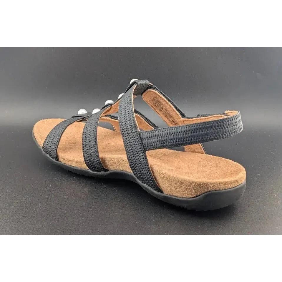 Vionic sandals Vionic Women's Size 10W Amber Pearl Black Woven Faux Leather Slide Sandals Vionic