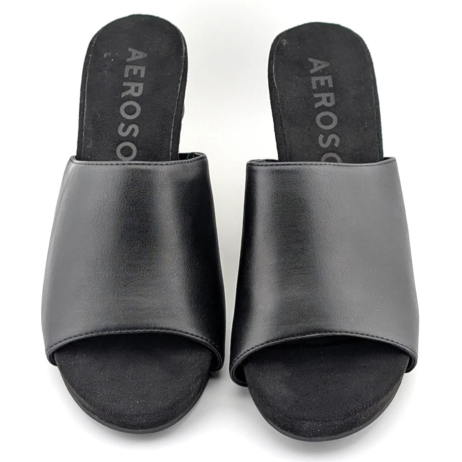 Aerosoles Women's Size 7 Wide Pierce Quilted Wedge Sandal Comfort Black Aerosoles