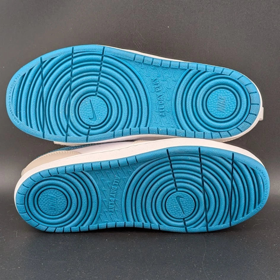 Nike Court Borough Low 2 (PSV) Size 3Y White/Turquoise/Orange Sneaker Shoes SoleComfort.shoes