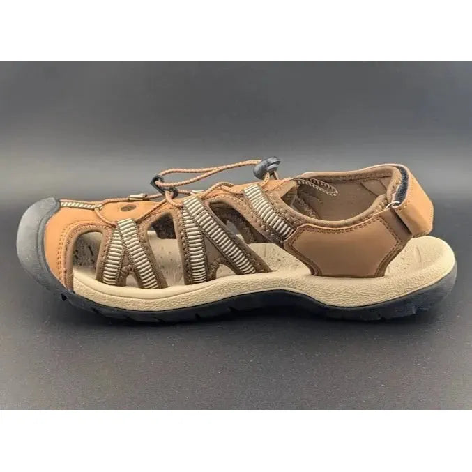 Mens Size 9.5 Tan Summer Sport Fishman Sandals - Comfy Beach Water Walking Shoes - SoleComfort.shoes