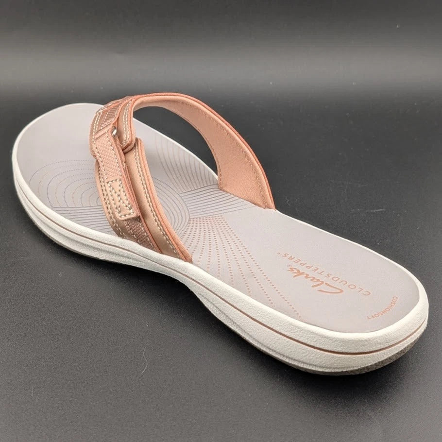 Clarks Women's 11M Breeze Sea Lightweight Flip-Flops NEW Rose Gold NIB SoleComfort.shoes