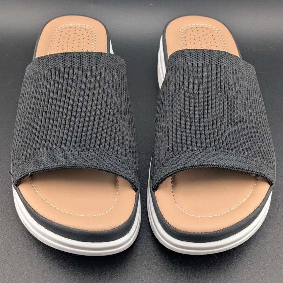 Pre-owned mysoft Women's Size 8 Walking Sandals Air Cushion Elastic Band Platform Shoes mysoft