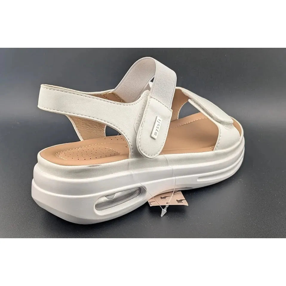 mysoft Women's Size 9 Walking Sandals Air Cushion Slingback Elastic Band Platform Shoes SoleComfort.shoes