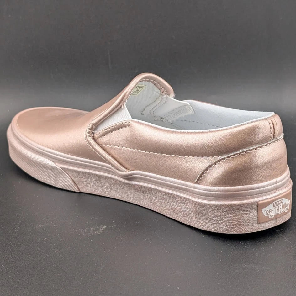 Women's Sz 6 Vans Classic Slip-on Metallic Sidewall Rose Gold VN0A38F7QTU VANS