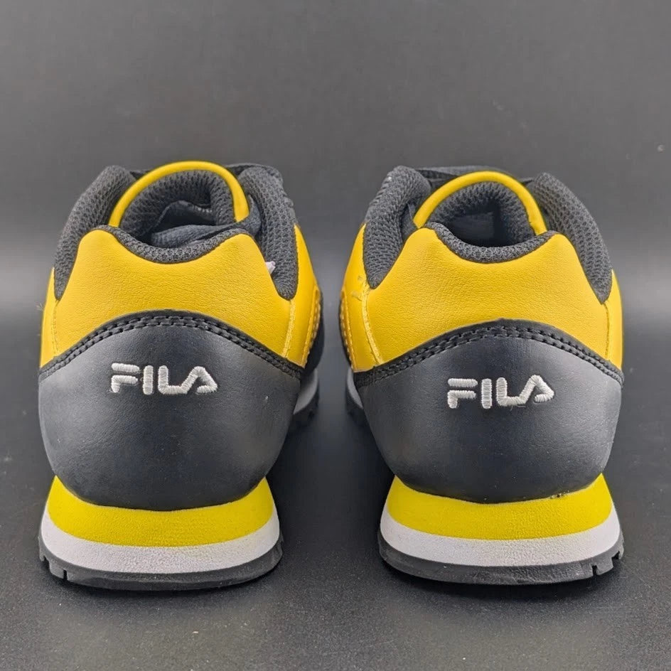 Size 2 FILA Kids Unisex Cress Color Block Sneakers Lemon/White/Black Fila