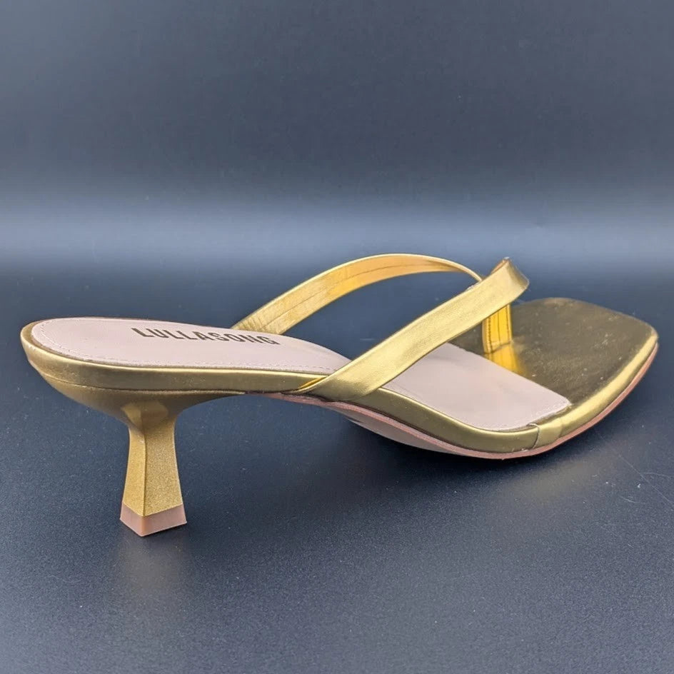 Women Flip Flop Low Kitten Heel Sandals Square Open Toe Thong Sandals Generic