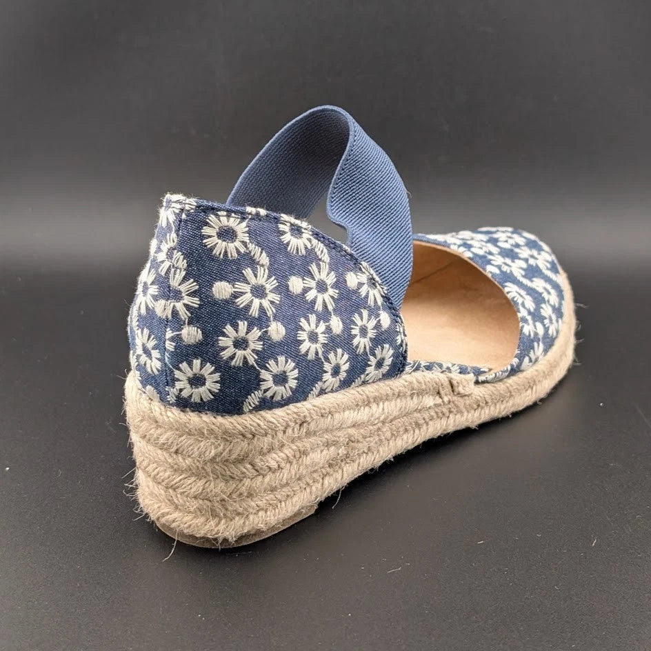 LifeStride Kaylee Espadrille Wedge Sandal Daisy Denim SoleComfort.shoes