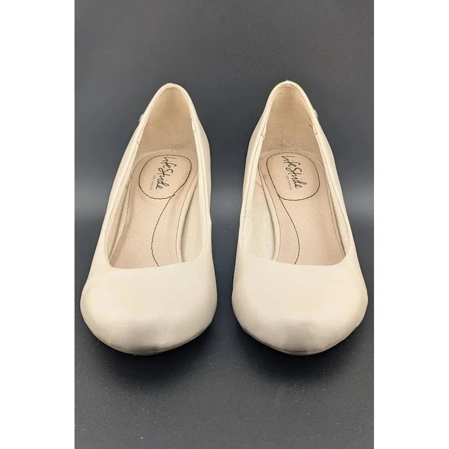 Life Stride 9.5M Parigi Bone Pumps 2.5" Heels Classic Comfortable Dress Shoes SoleComfort.shoes
