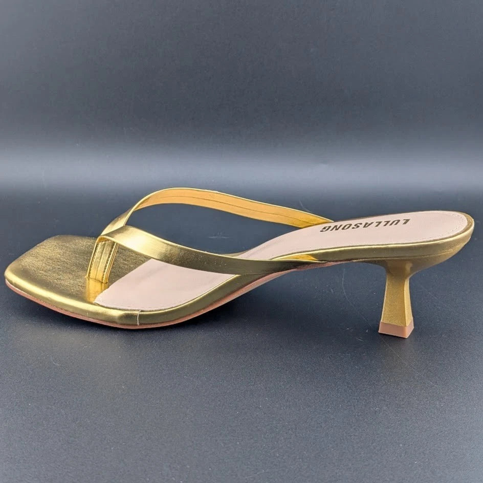 Women Flip Flop Low Kitten Heel Sandals Square Open Toe Thong Sandals Generic