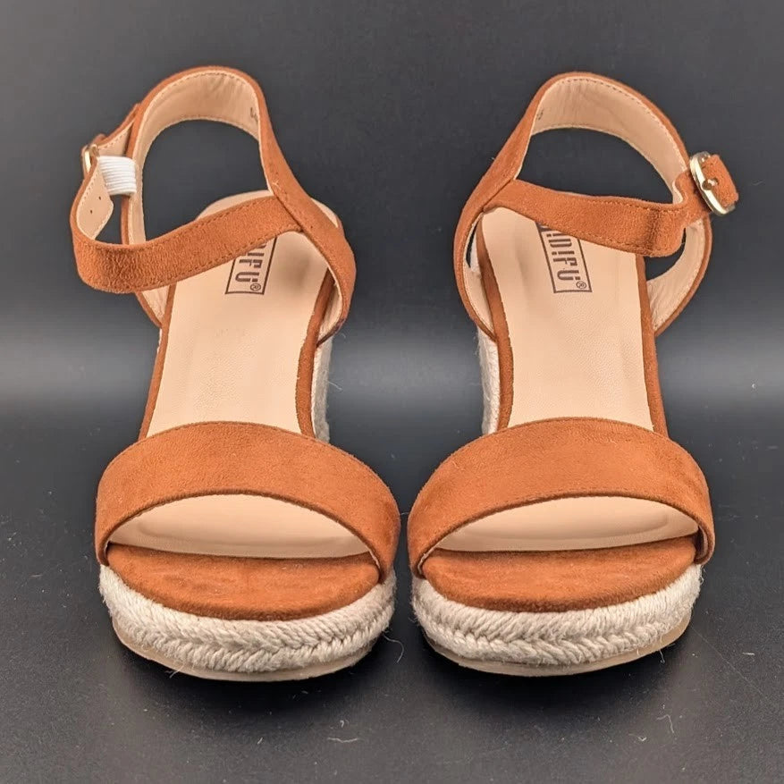 IDIFU Womens Size 5 Espadrille Wedge Sandals Ankle Strap w/ Buckle Closed Toe SoleComfort.shoes