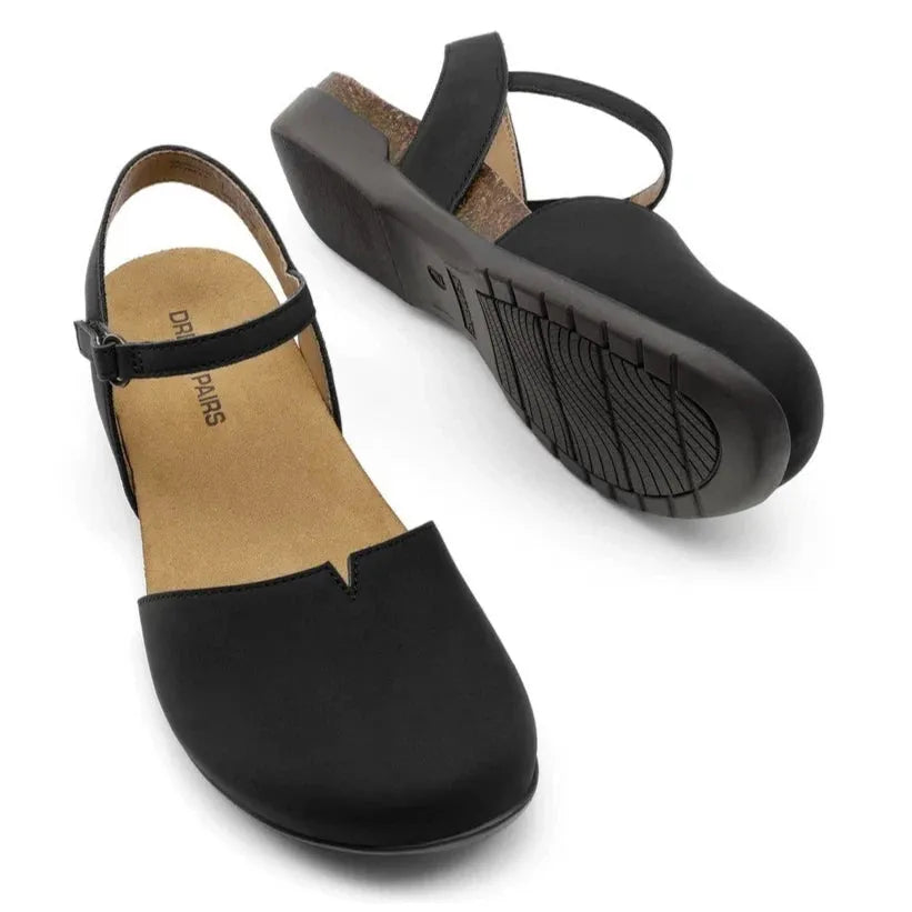 Women Close Toe Sandals Arch Support Comfortable Cork Footbed Flat Sandals SoleComfort.shoes