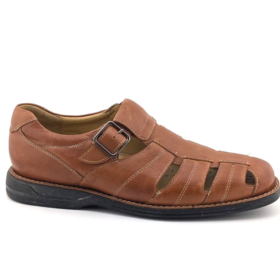 Johnston & Murphy Fisherman Men's size 10.5M Sandal Shoes Brown Leather Outdoor Johnston & Murphy