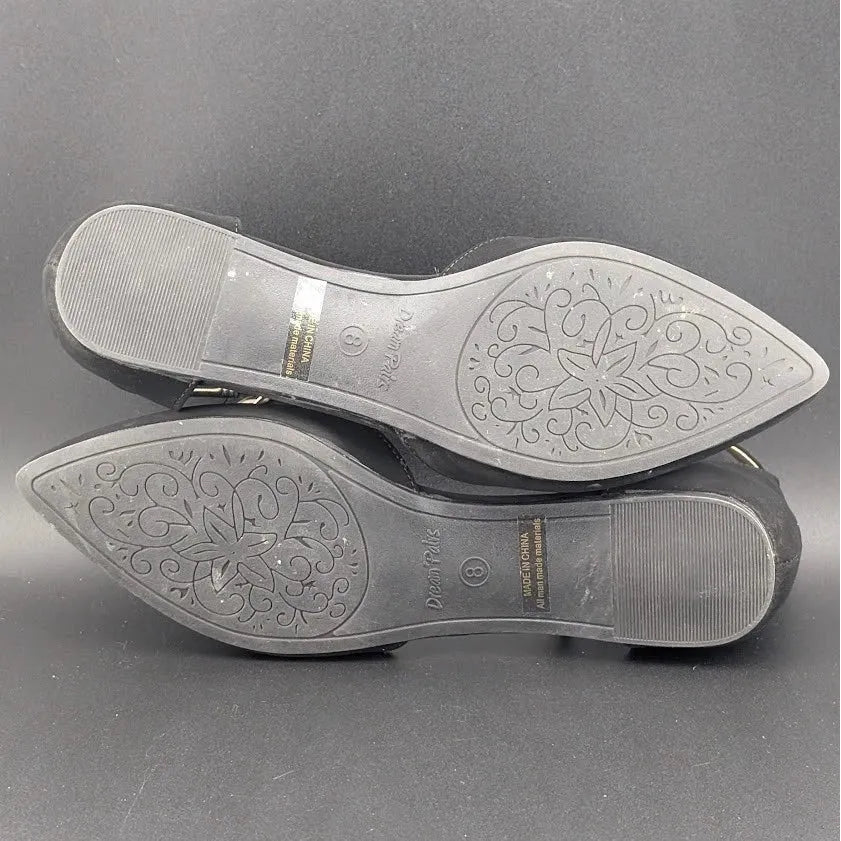 Women Size 8 D'Orsay Dress Flat Ankle Strap Wedge Pump Toe Ankle Strap SoleComfort.shoes