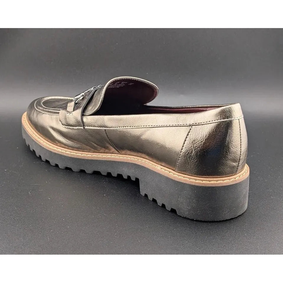 Franco Sarto Colette Loafers Women's 10M Pewter Metallic A22 SoleComfort.shoes