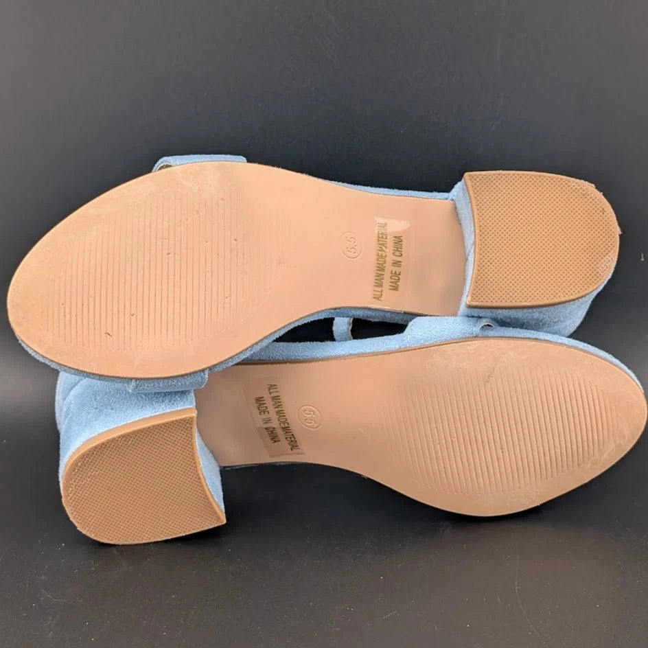 Party Womens Size 5.5 Vianna Light Blue Suede 2" Mid-Heels Wedding Pageant Dance SoleComfort.shoes