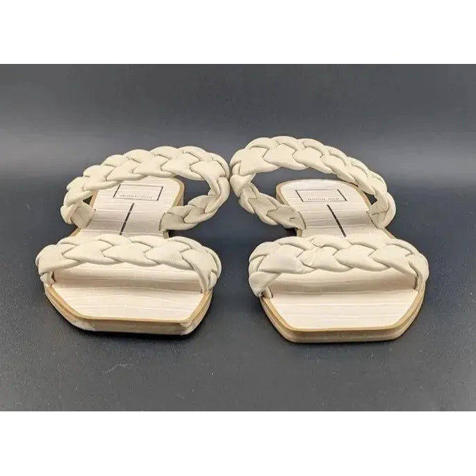 Dolce Vita Womens Size 8 Indy Champagne Nude Leather Braided Straps Flat Sandals Dolce Vita