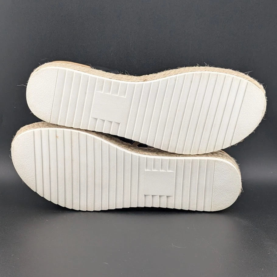 Womens Size 9.5 Dream Pairs 1-Strap Espadrille Ankle Strap Platform Sandal Black SoleComfort.shoes