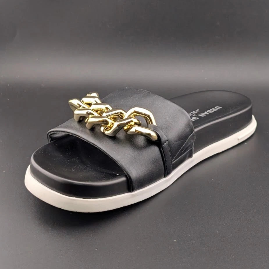 UrbanSport By J/Slides Women's Fruit Chain Comfort Sandal in Camel or Black Luxe SoleComfort.shoes