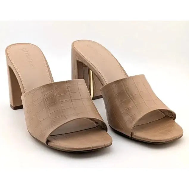 The Drop Womens Pattie High Block-Heeled Mule Sandal Size 7.5 Gold New The Drop