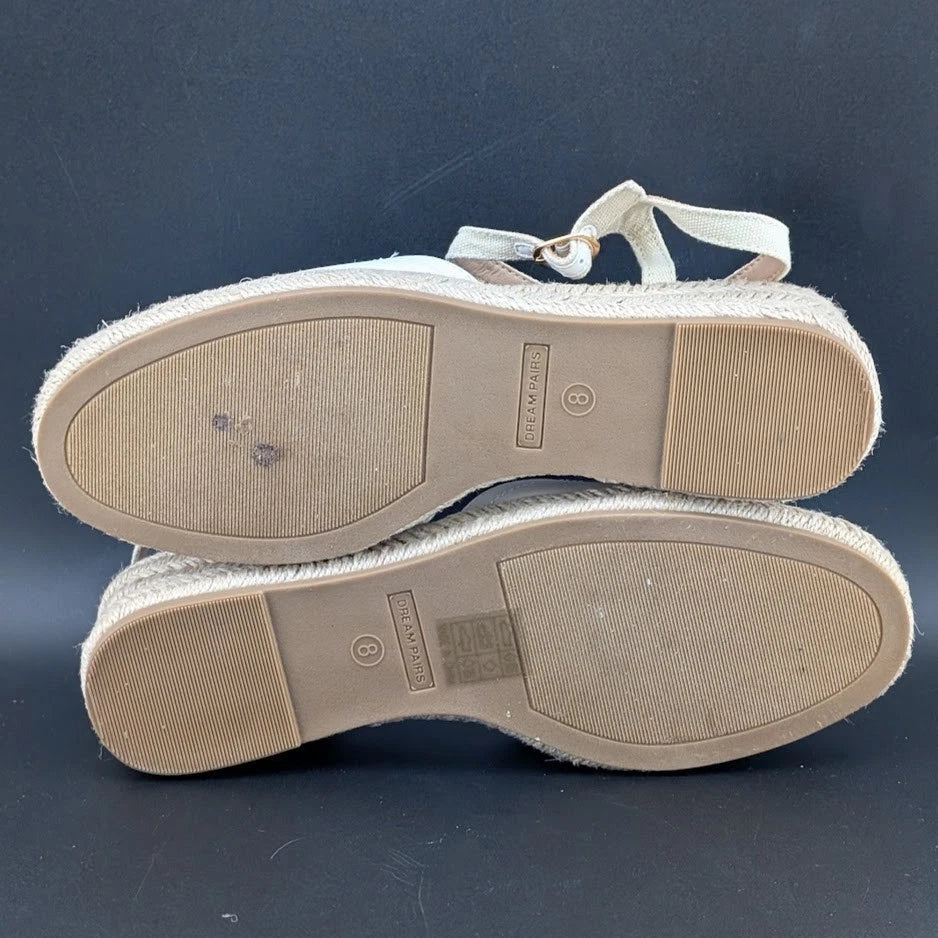 Dream Pairs Size 8 Women Espadrille Wedge Sandals Ankle Strap w/ Bkl Closed Toe SoleComfort.shoes