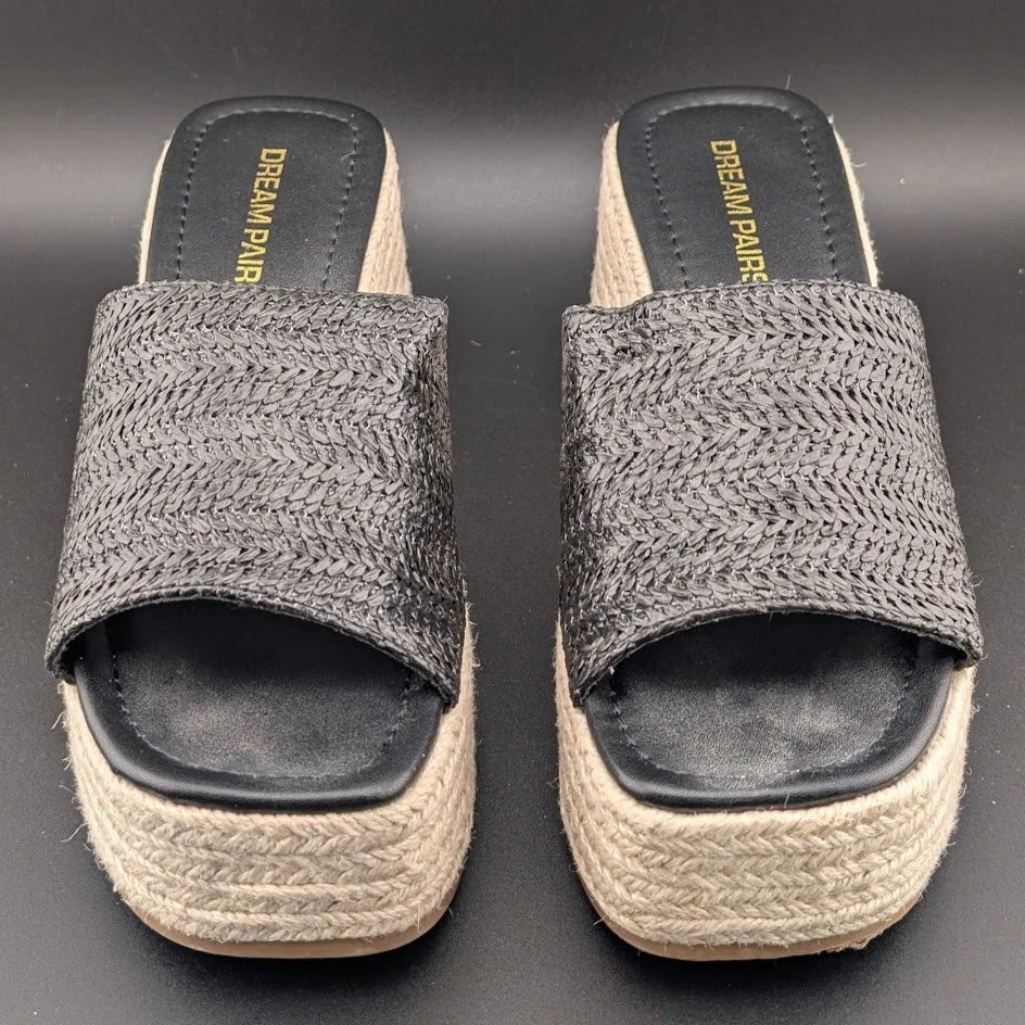 Platform Slip on Espadrille Sandals for Women Sz 6.5 Slides Bohemia Sandals Heel SoleComfort.shoes