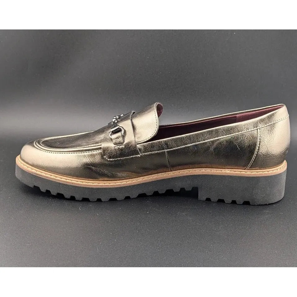 Franco Sarto Colette Loafers Women's 10M Pewter Metallic A22 SoleComfort.shoes