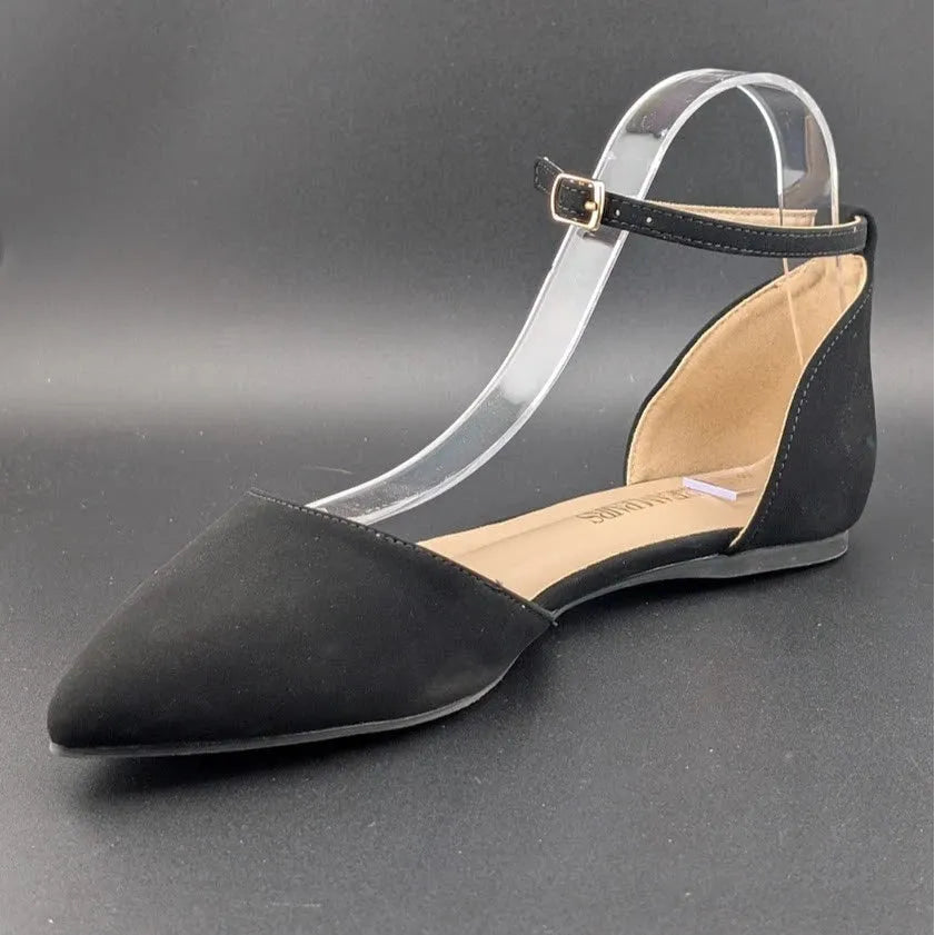 Women Size 8 D'Orsay Dress Flat Ankle Strap Wedge Pump Toe Ankle Strap SoleComfort.shoes