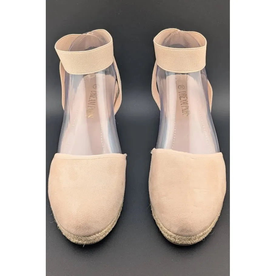Dream Pairs Size 8 Women Espadrille Wedge Sandals Elastic Ankle Strap Closed Toe SoleComfort.shoes