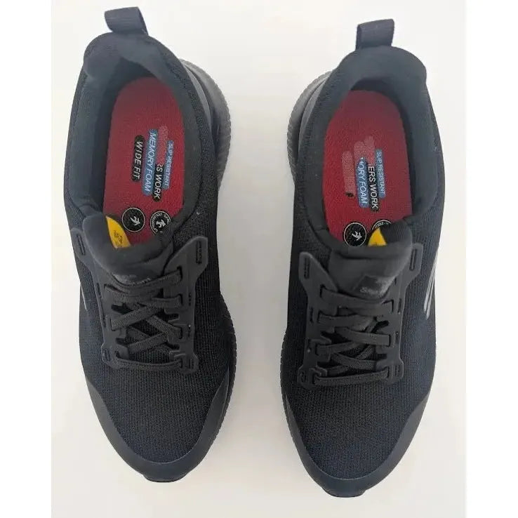 Pre-owned Skechers Womens Size 6.5 Wide Squad SR Slip-On Slip Resistant Work Shoes 77222W - SoleComfort.shoes