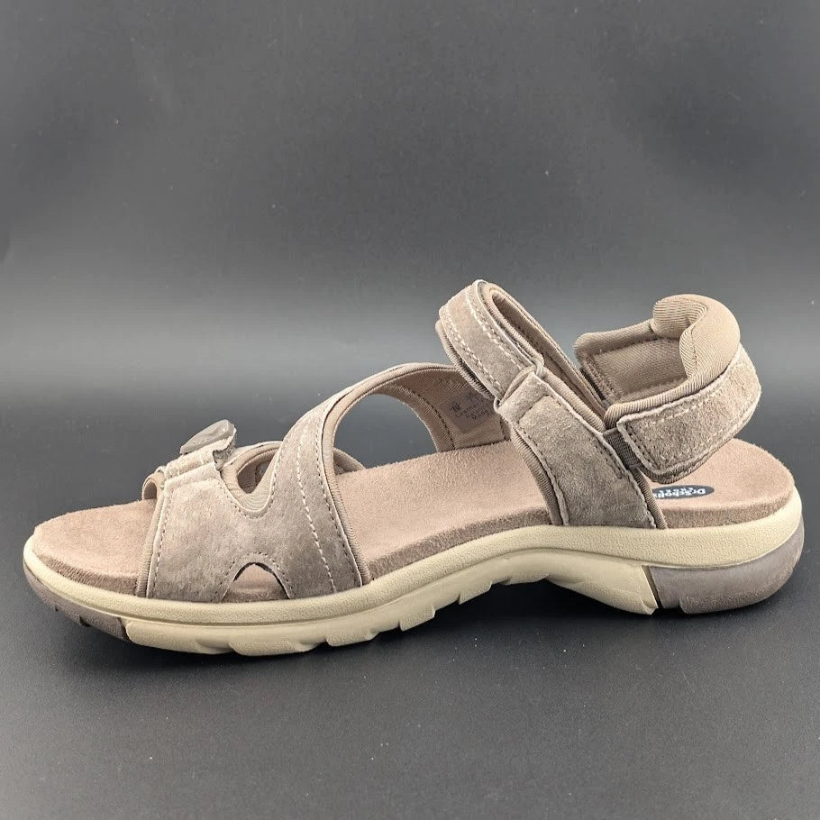 Dr Scholls Women's 7M Adelle Strap Sporty Slingback Sandal in Malt Taupe NIB SoleComfort.shoes
