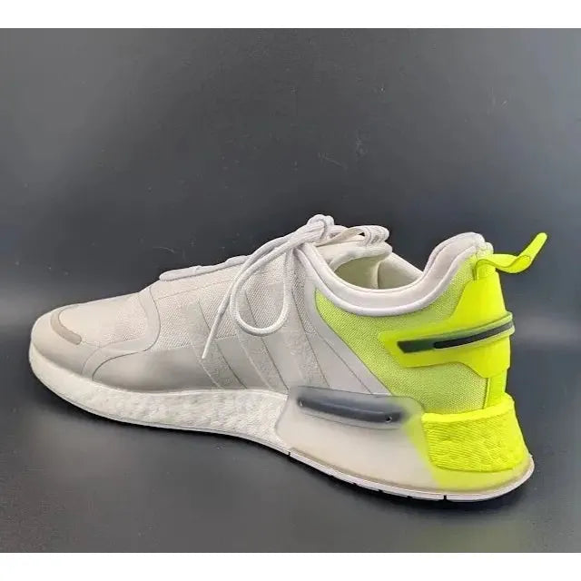 New w/ Defect adidas NMD_R1 V3 White Solar Yellow-HIGHLY REFLECTIVE Size 12 - SoleComfort.shoes