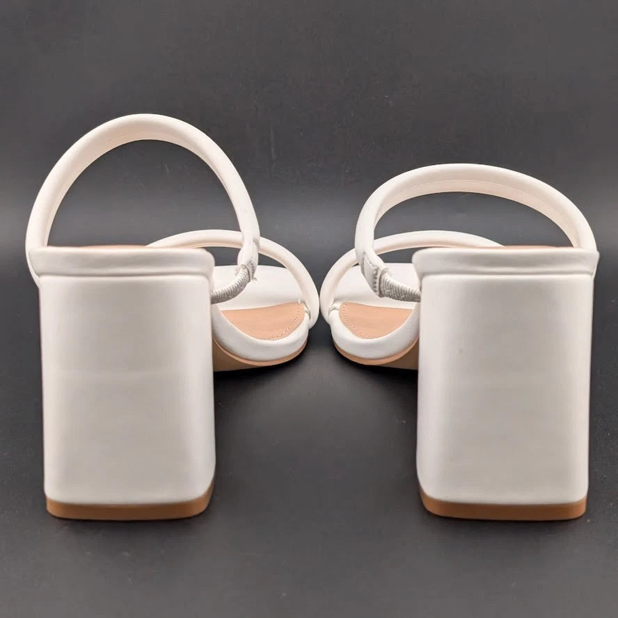 New Adidirk Women's Sz 7 3-in Chunky Heel Strappy Slide Sandals w/ Square Toe SoleComfort.shoes