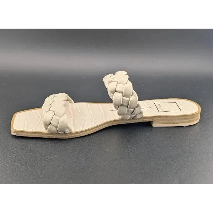 Dolce Vita Womens Size 8 Indy Champagne Nude Leather Braided Straps Flat Sandals Dolce Vita