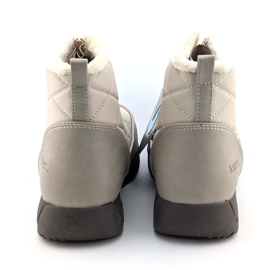 Totes Superior Womens Winter Boots Black or Taupe Waterproof Faux Fur Lined Snow SoleComfort.shoes
