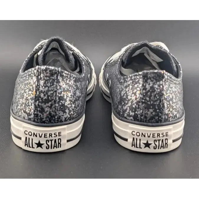 Converse CTAS OX Black Egret Glitter Sneakers Womens Size 6 Shoes A11138C - SoleComfort.shoes