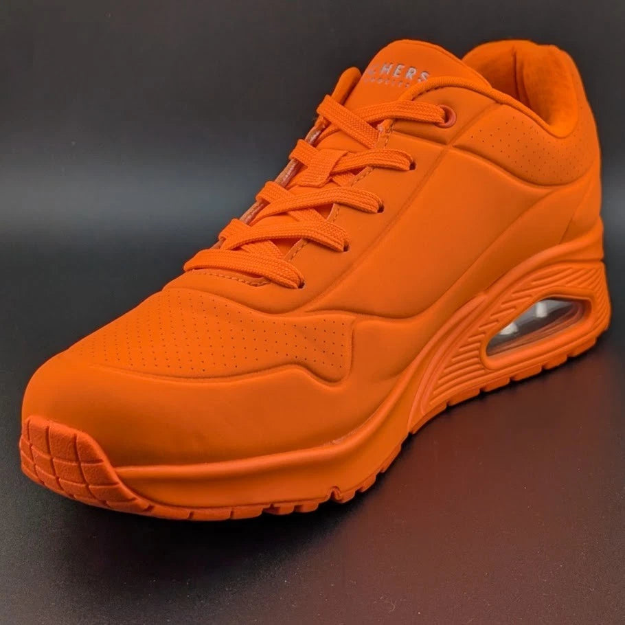 Skechers Womens Size 11 Uno-Night Shades Sneaker Shoes Neon Orange *FOOTBALL FAN Skechers