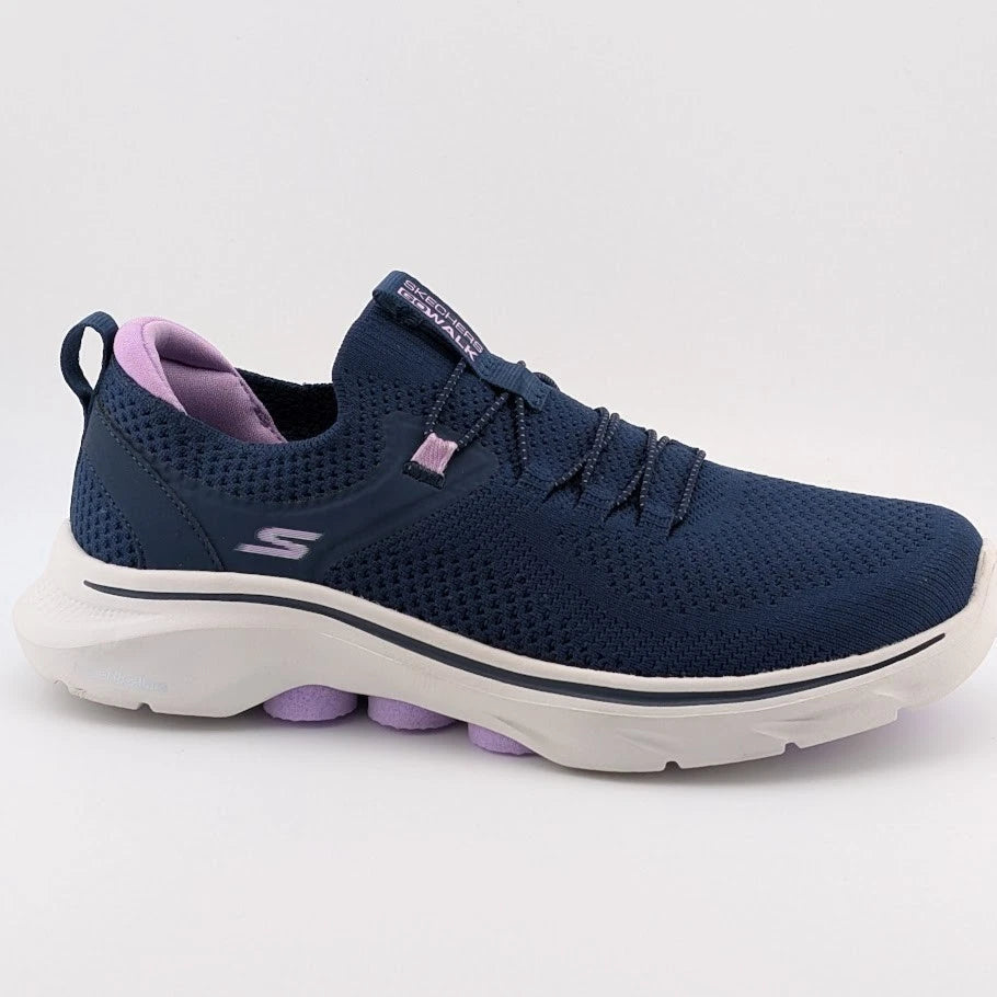 Women's Skechers Size 6.5 GO WALK 7 Abie Slip-in Sneaker 125225 Navy/Lavender Skechers