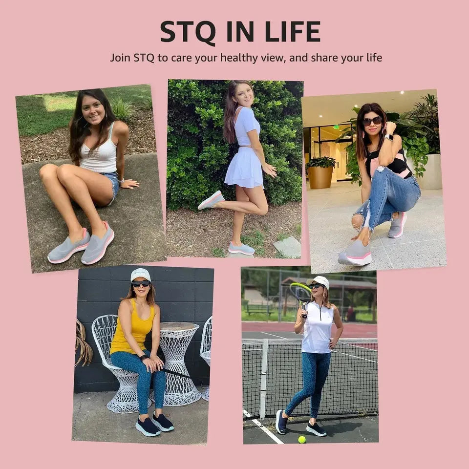 STQ Women's Arch Support Comfort Size 6.5 Walking Shoes with removable insole. STQ