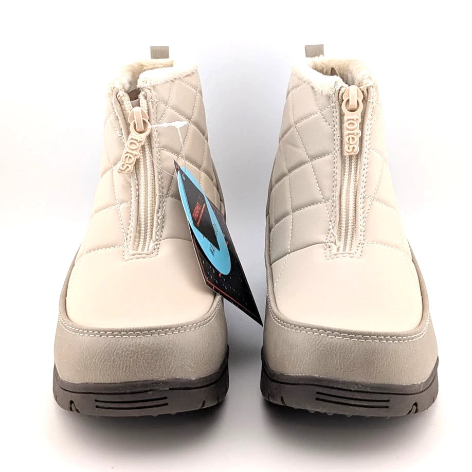 Totes Superior Womens Winter Boots Black or Taupe Waterproof Faux Fur Lined Snow SoleComfort.shoes