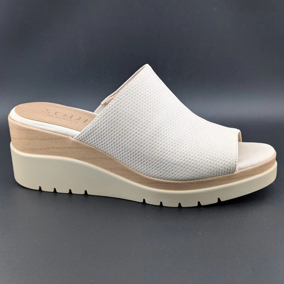Naturalizer Size 9M Women's SOUL Goodtimes Wedge Slide Color: Porcelain SoleComfort.shoes