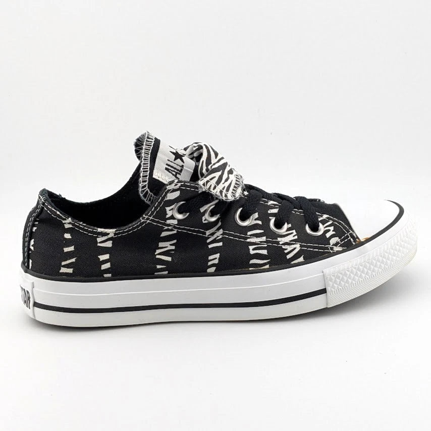 Converse Womens Size 6 CTAS OX Shoes Black White Zebra Sneakers Double Tongue SoleComfort.shoes