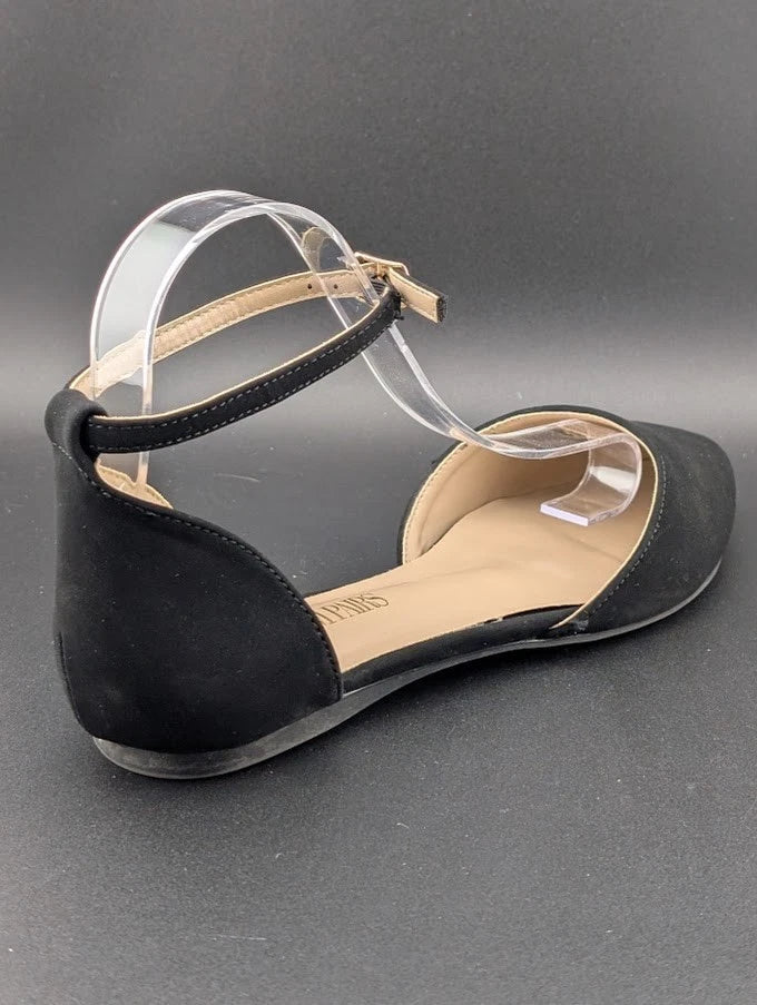 Women Size 8 D'Orsay Dress Flat Ankle Strap Wedge Pump Toe Ankle Strap SoleComfort.shoes