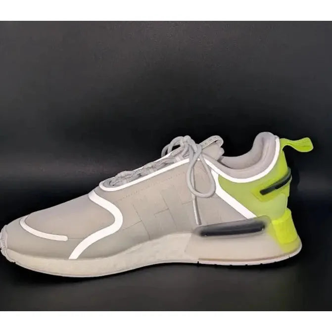 New w/ Defect adidas NMD_R1 V3 White Solar Yellow-HIGHLY REFLECTIVE Size 12 - SoleComfort.shoes