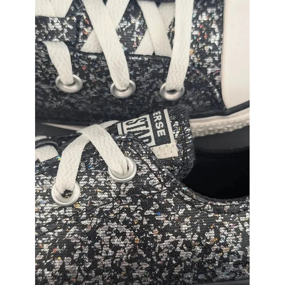 Converse CTAS OX Black Egret Glitter Sneakers Womens Size 6 Shoes A11138C - SoleComfort.shoes